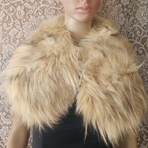 VTG Luxurious Beige 27" Winter Neck Warmer  Collar Scarf